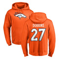 Punc D.Broncos #27 J.K. Dobbins Player Orange Pullover Hoodie Limited Stitched Jerseys