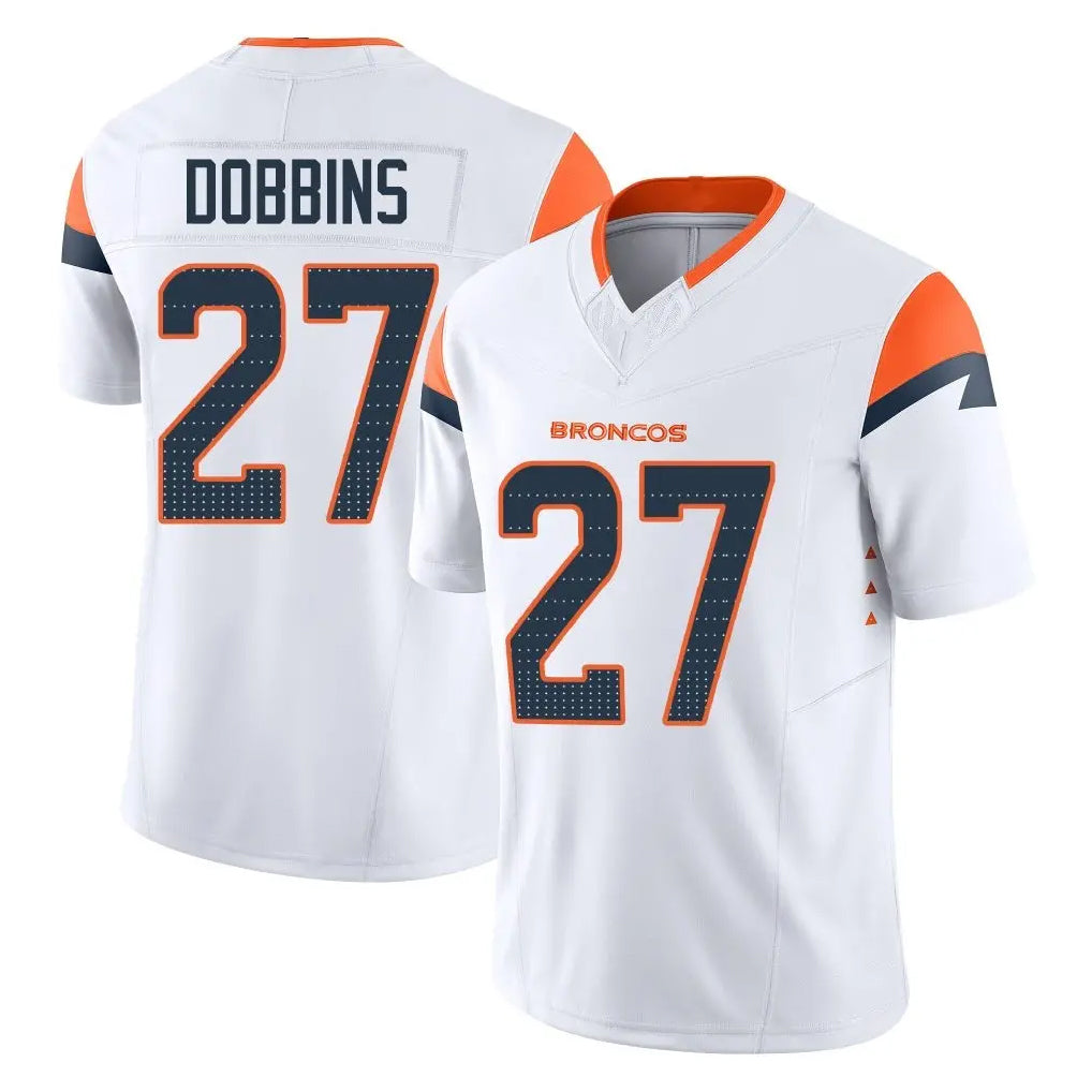 Punc D.Broncos #27 J.K. Dobbins Player White Limited Vapor F.U.S.E. Home Game Stitched Jerseys