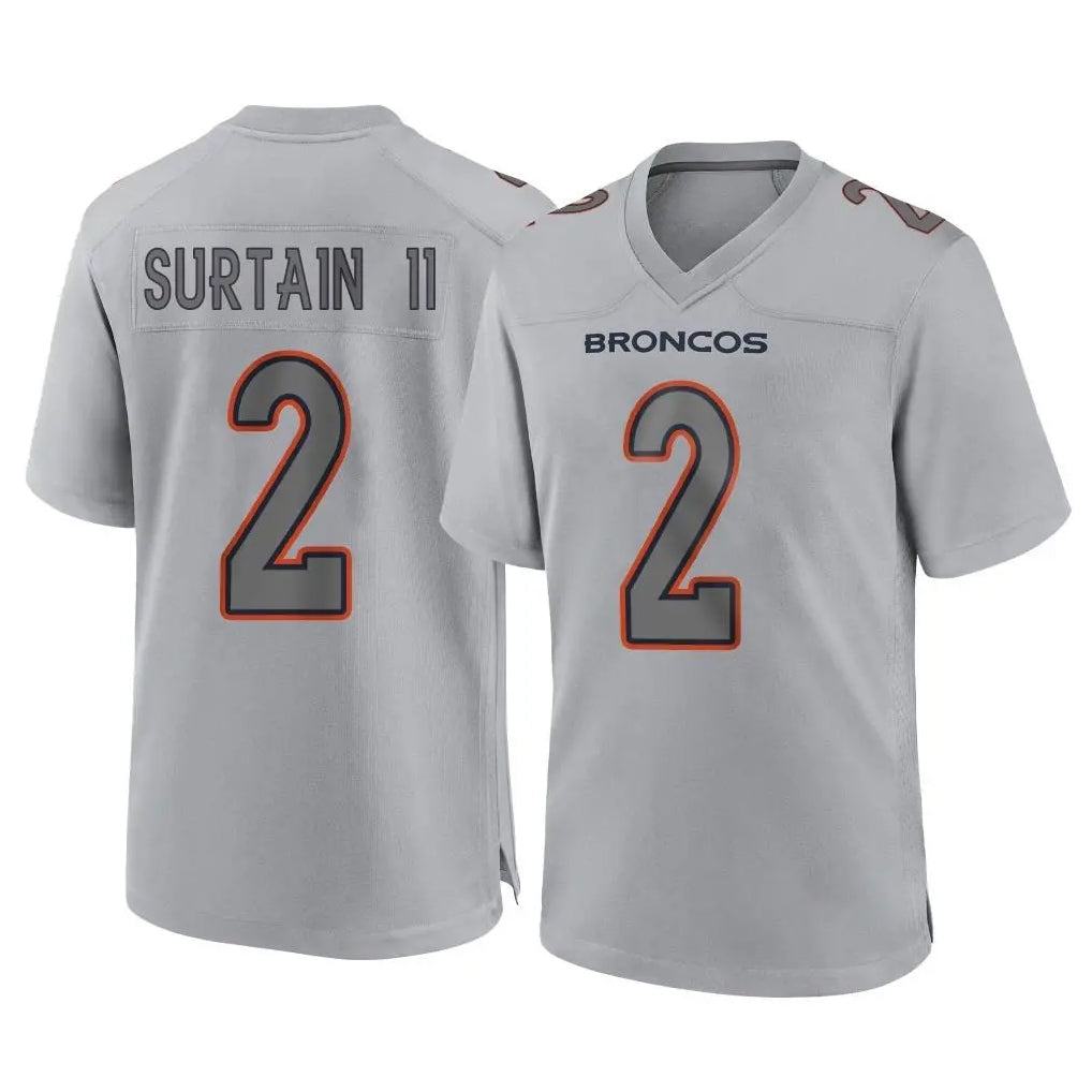 Punc D.Broncos #2 Pat Surtain II Player Gray Atmosphere Fashion Limited Game Stitched Jerseys