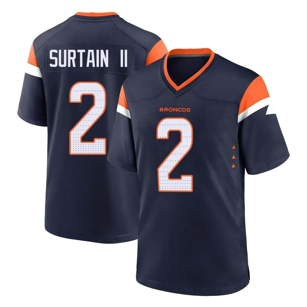 Punc D.Broncos #2 Pat Surtain II Player Navy Home Game Stitched Jerseys