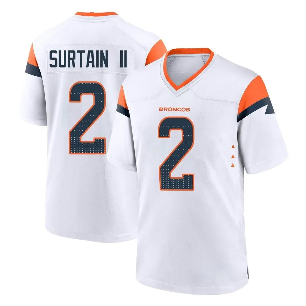 Punc D.Broncos #2 Pat Surtain II Player White Home Game Stitched Jerseys