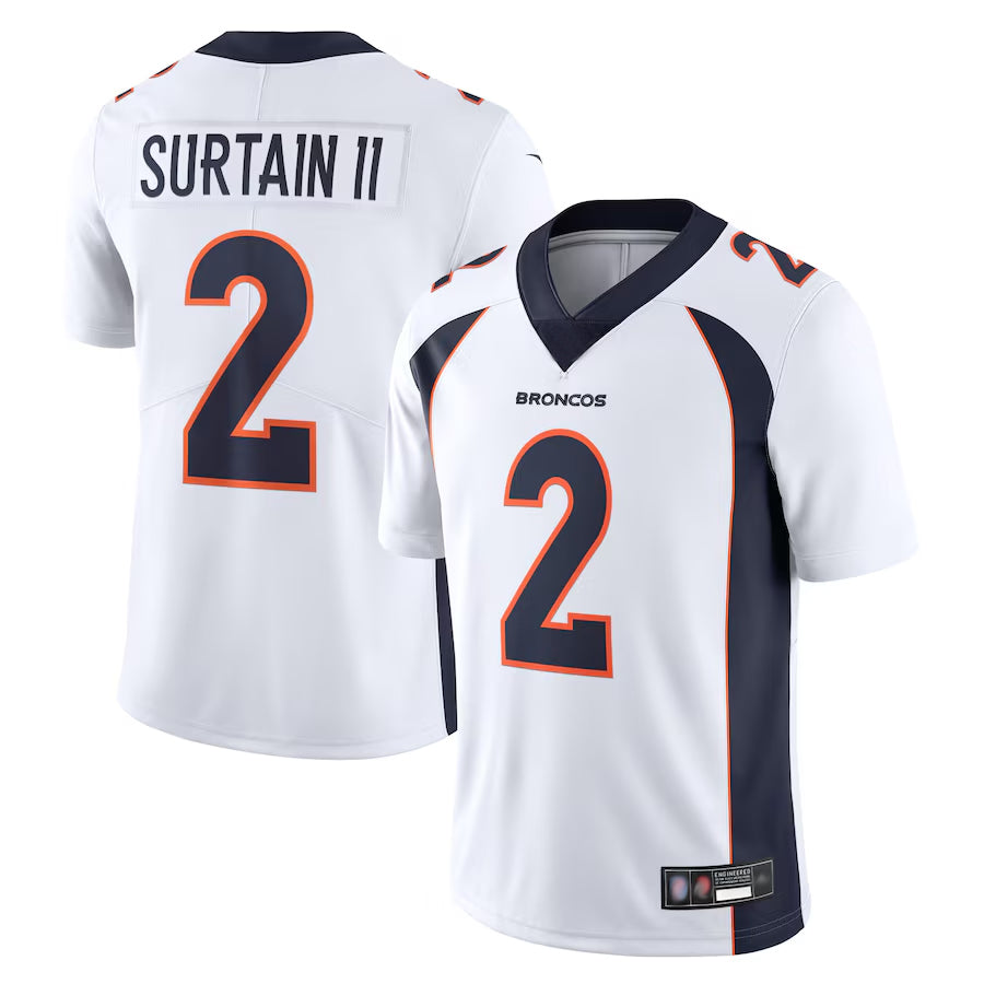 Punc D.Broncos #2 Patrick Surtain II Player White Vapor Untouchable Limited Stitched Jerseys