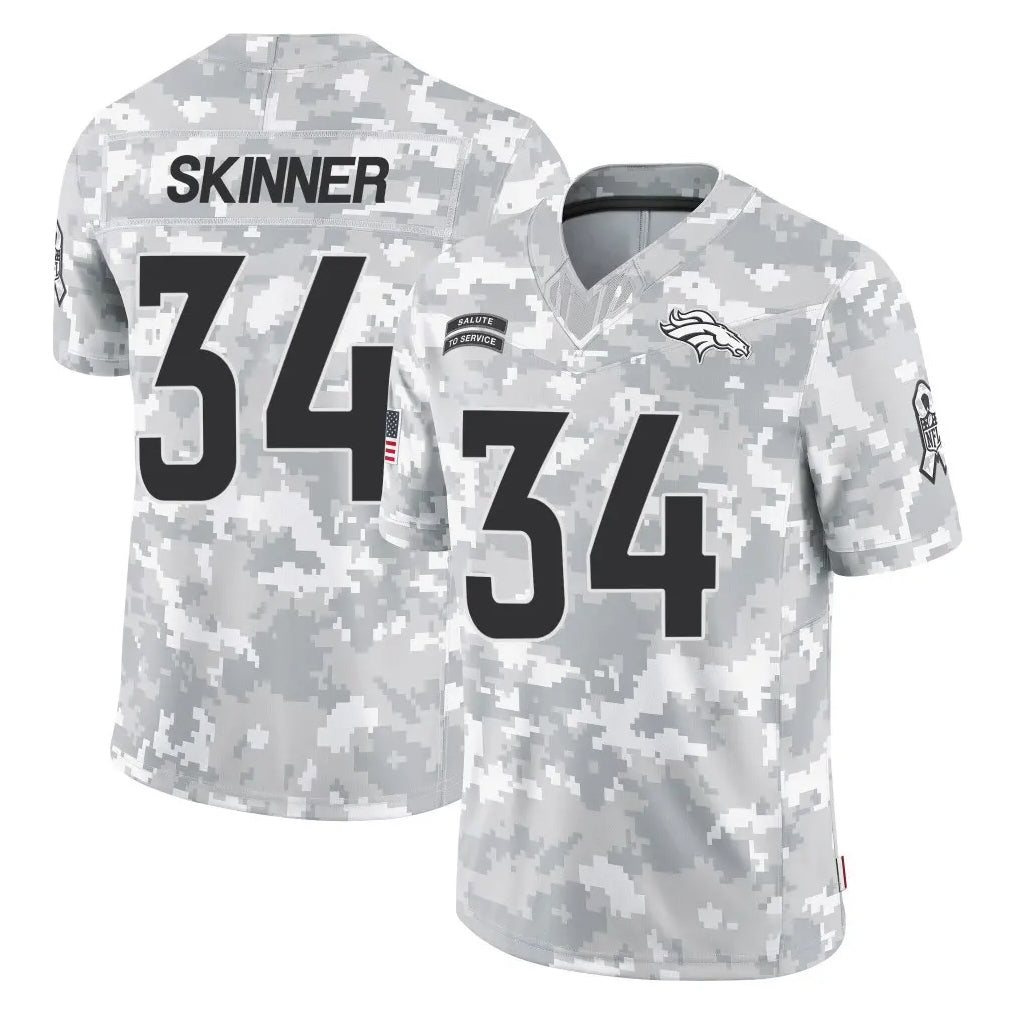 Punc D.Broncos #34 JL Skinner Player Arctic Camo Salute To Service Limited Stitched Jerseys