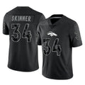 Punc D.Broncos #34 JL Skinner Player Black Reflective Limited Stitched Jerseys