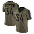 Punc D.Broncos #34 JL Skinner Player Olive Salute To Service Limited Game Stitched Jerseys