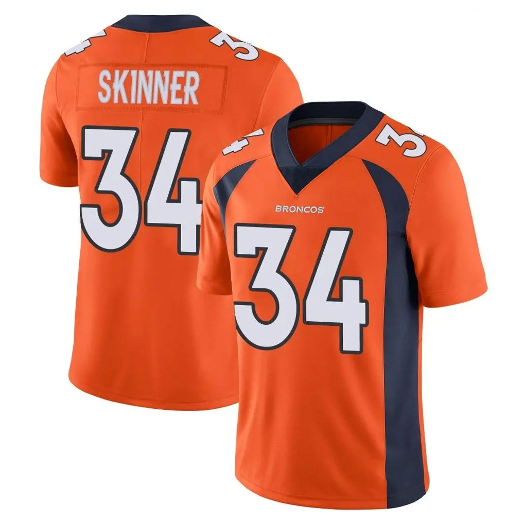Punc D.Broncos #34 JL Skinner Player Orange Color Vapor Untouchable Limited Game Stitched Jerseys