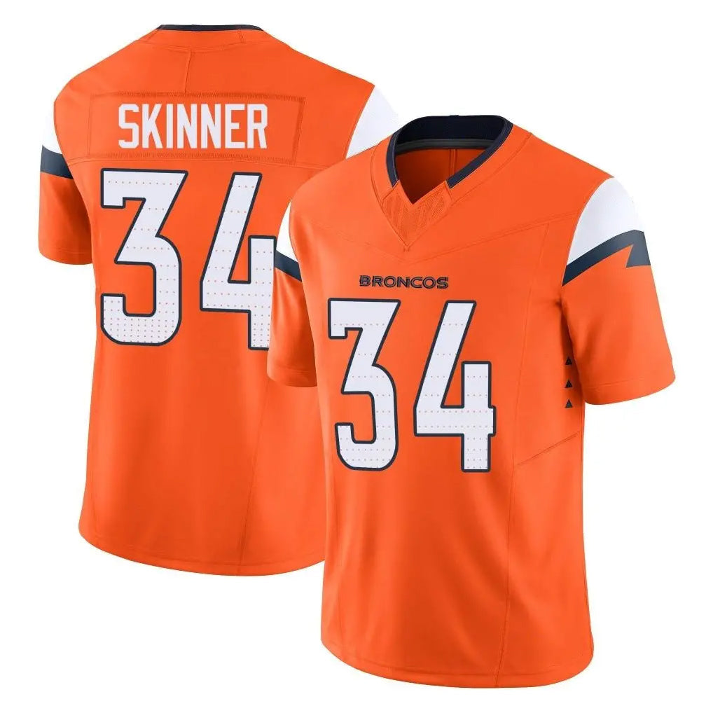 Punc D.Broncos #34 JL Skinner Player Orange Vapor F.U.S.E. Limited Home Game Stitched Jerseys