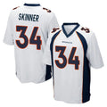 Punc D.Broncos #34 JL Skinner Player White Game Stitched Jerseys