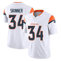 Punc D.Broncos #34 JL Skinner Player White Limited Vapor F.U.S.E. Home Game Stitched Jerseys