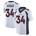 Punc D.Broncos #34 JL Skinner Player White Vapor Untouchable Limited Home Game Stitched Jerseys