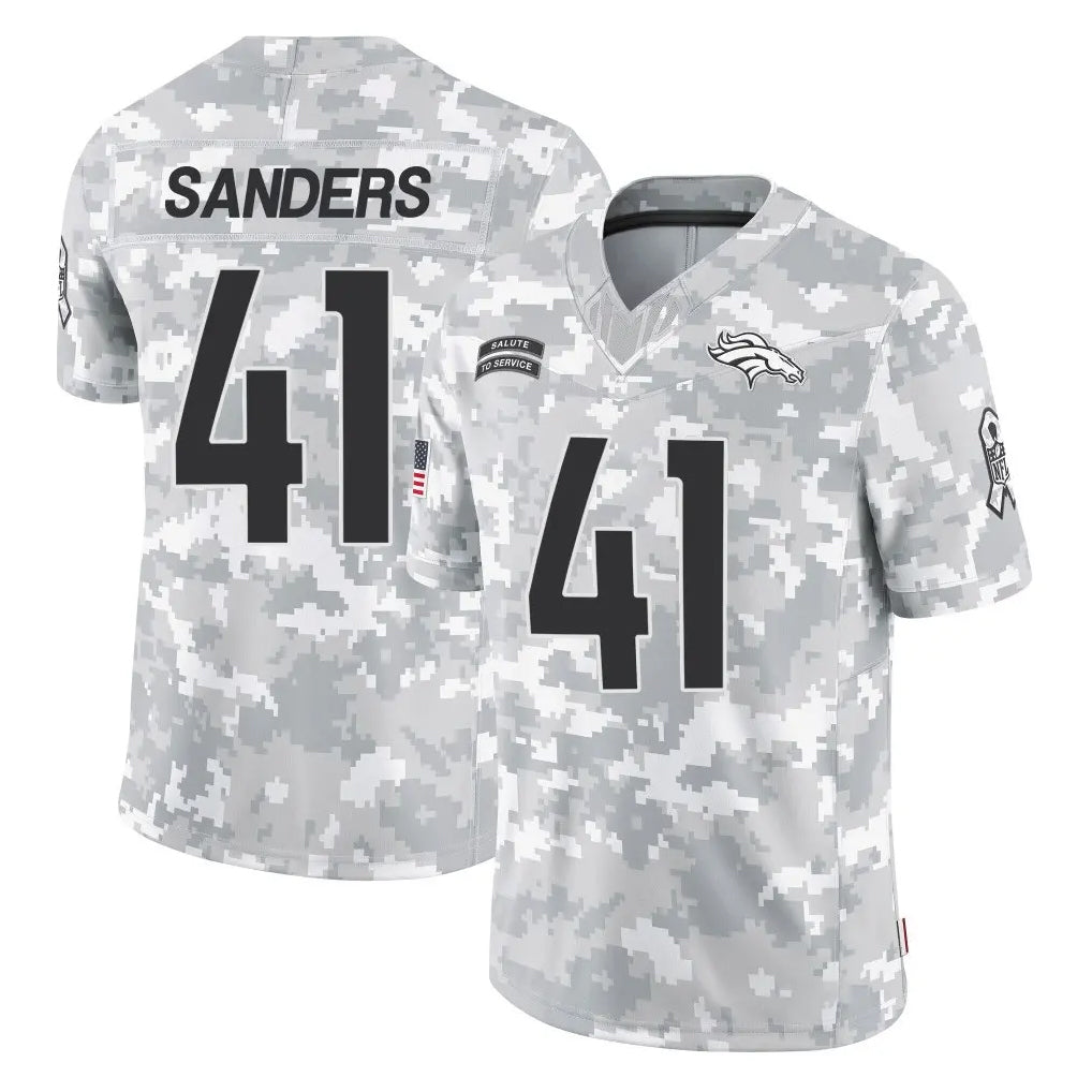 Punc D.Broncos #41 Drew Sanders Player Arctic Camo Salute To Service Limited Stitched Jerseys