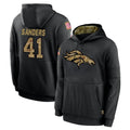 Punc D.Broncos #41 Drew Sanders Player Black Salute to Service Pullover Hoodies Limited Stitched Jerseys