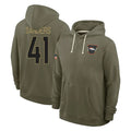 Punc D.Broncos #41 Drew Sanders Player Olive Salute to Service Pullover Hoodies Limited Stitched Jerseys