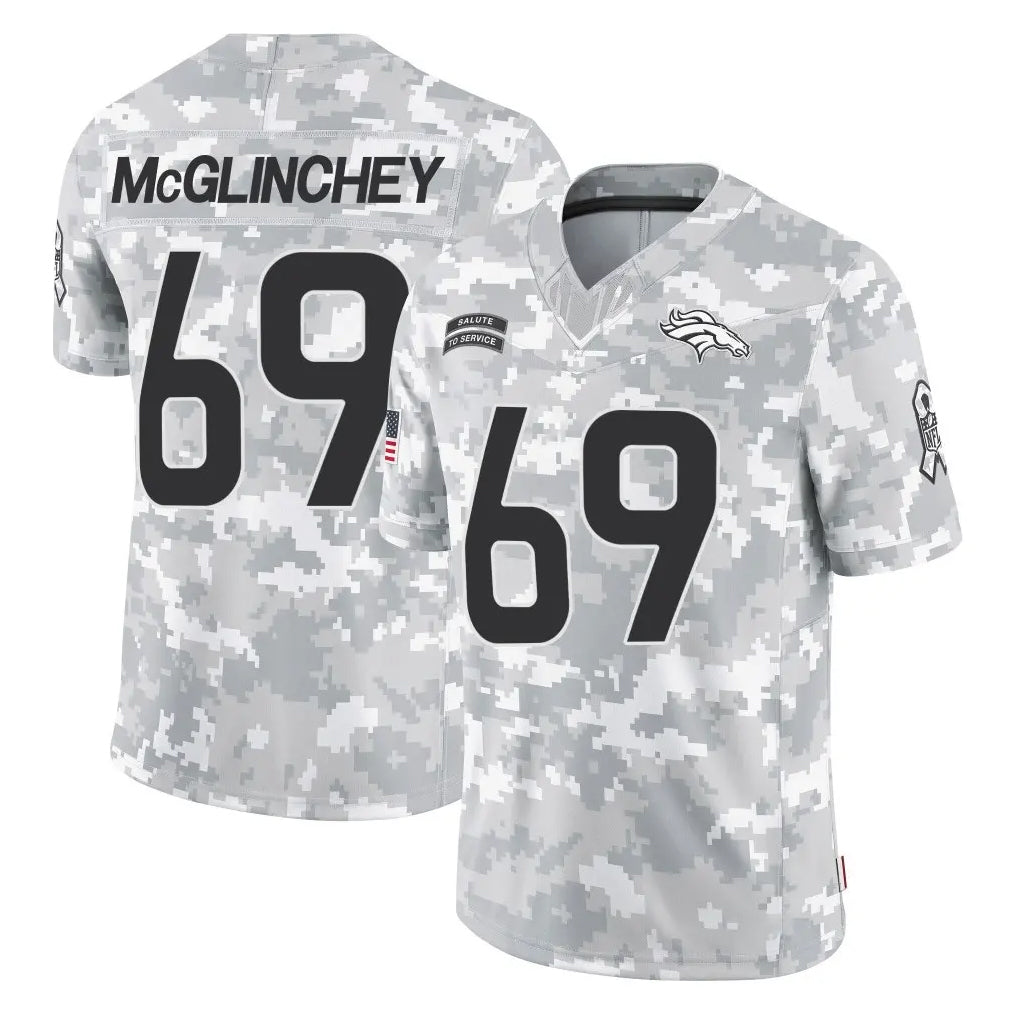 Punc D.Broncos #69 Mike McGlinchey Player Arctic Camo Salute To Service Limited Stitched Jerseys