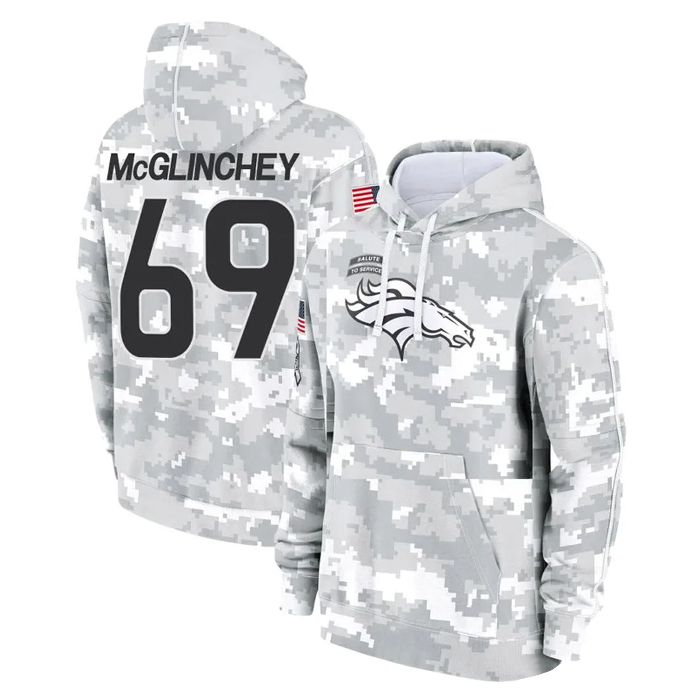 Punc D.Broncos #69 Mike McGlinchey Player Arctic Camo Salute to Service Hoodies Limited Game Stitched Jerseys