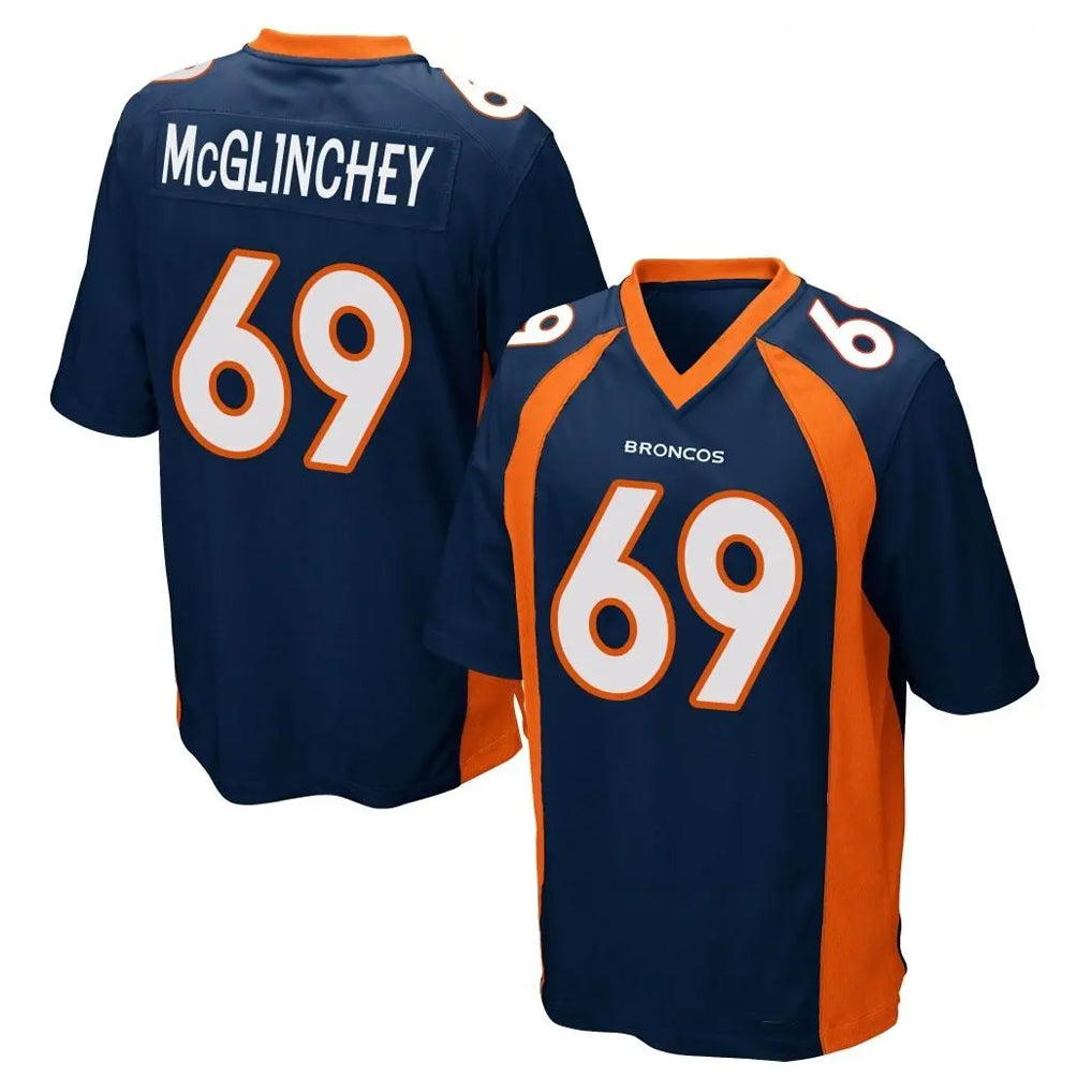 Punc D.Broncos #69 Mike McGlinchey Player Navy Game Stitched Jerseys