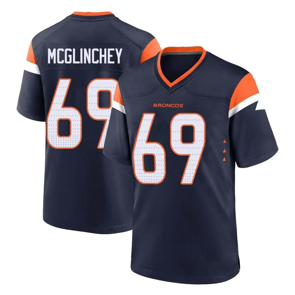 Punc D.Broncos #69 Mike McGlinchey Player Navy Home Game Stitched Jerseys
