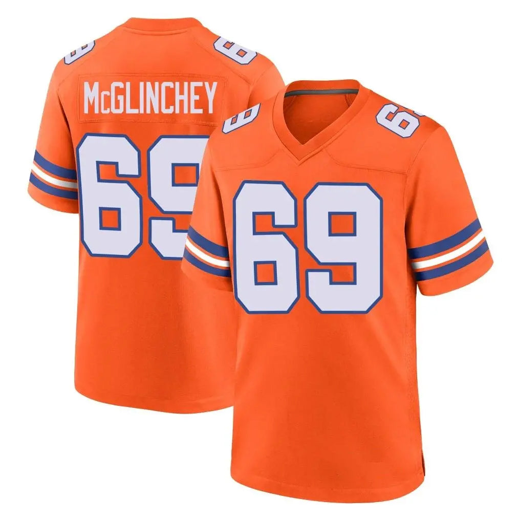 Punc D.Broncos #69 Mike McGlinchey Player Orange Alternate Collection Throwback Game Stitched Jerseys