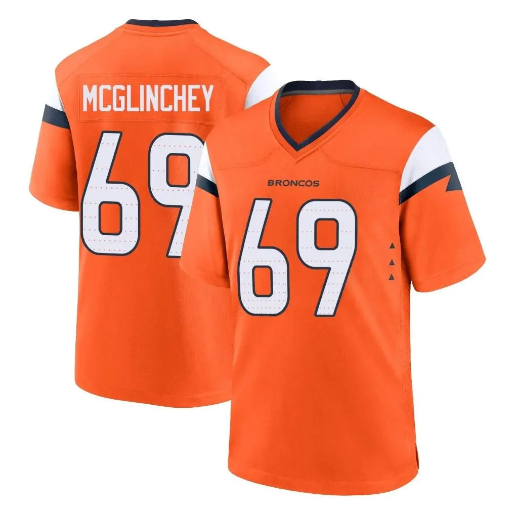 Punc D.Broncos #69 Mike McGlinchey Player Orange Home Game Stitched Jerseys