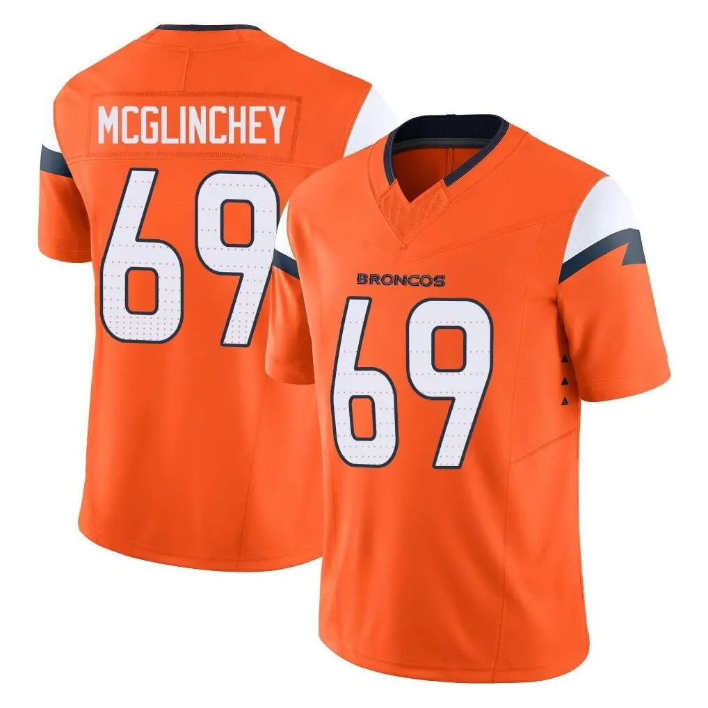 Punc D.Broncos #69 Mike McGlinchey Player Orange Vapor F.U.S.E. Limited Home Game Stitched Jerseys