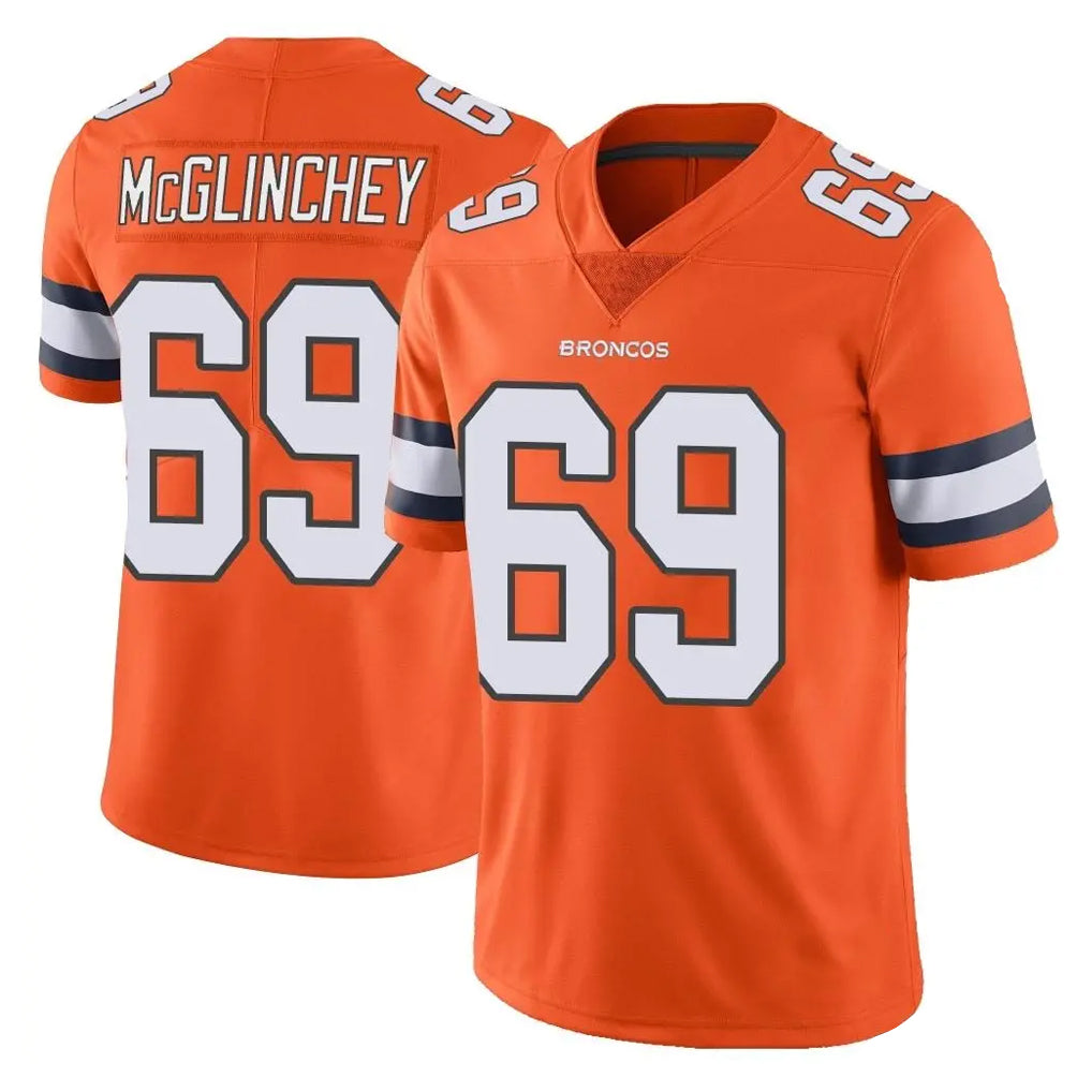Punc D.Broncos #69 Mike McGlinchey Player Orange Vapor Untouchable Limited Home Game Stitched Jerseys