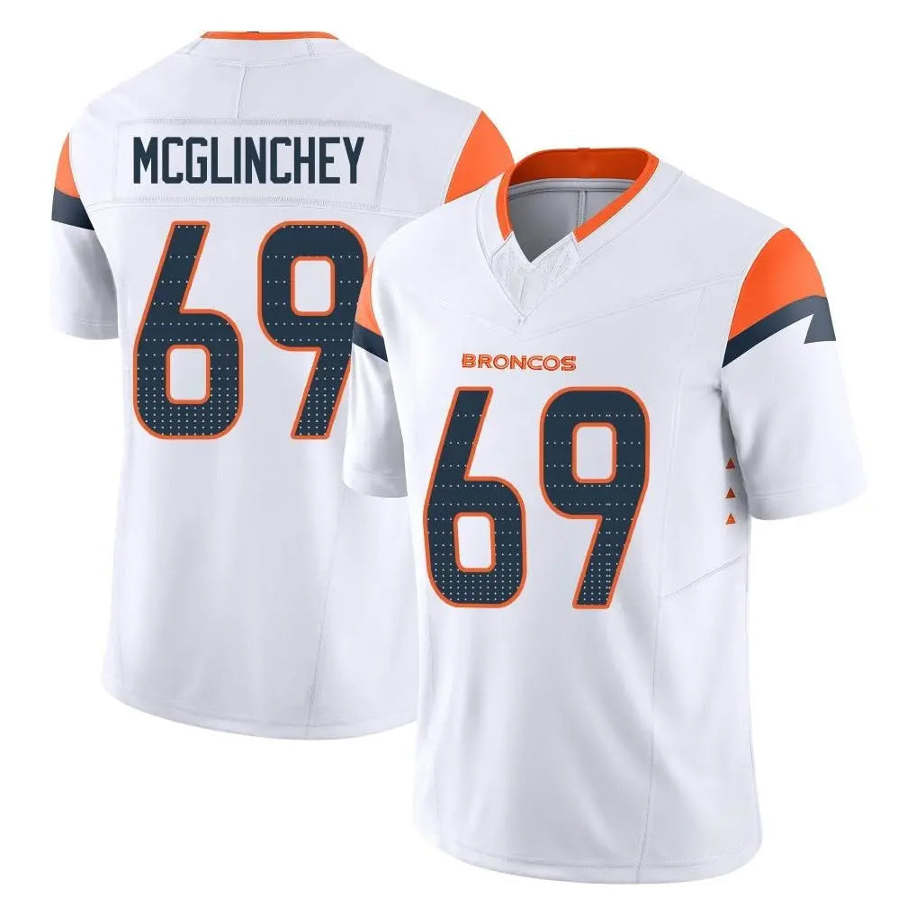 Punc D.Broncos #69 Mike McGlinchey Player White Limited Vapor F.U.S.E. Home Game Stitched Jerseys