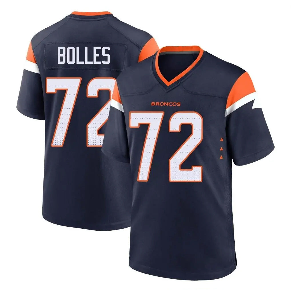 Punc D.Broncos #72 Garett Bolles Player Navy Home Game Stitched Jerseys