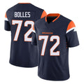 Punc D.Broncos #72 Garett Bolles Player Navy Limited Vapor F.U.S.E. Home Game Stitched Jerseys