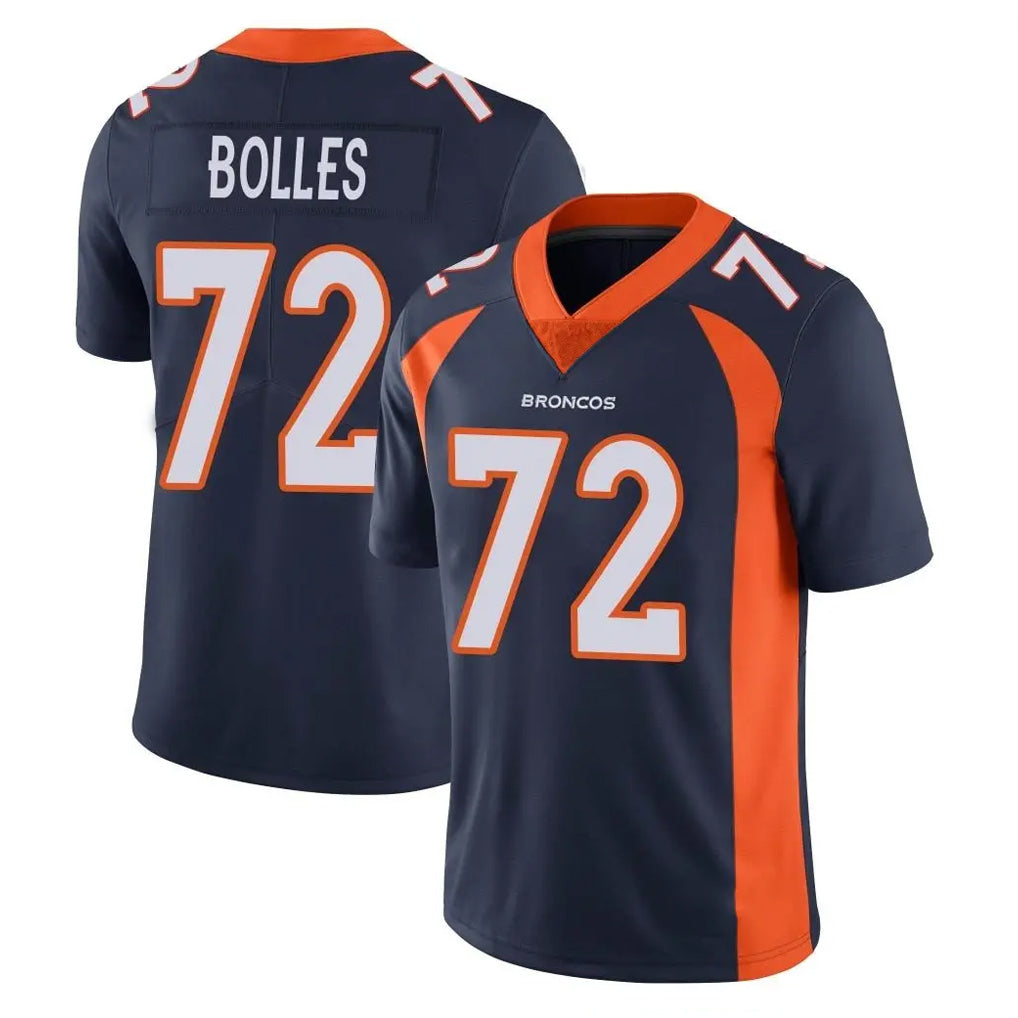 Punc D.Broncos #72 Garett Bolles Player Navy Vapor Untouchable Limited Game Stitched Jerseys