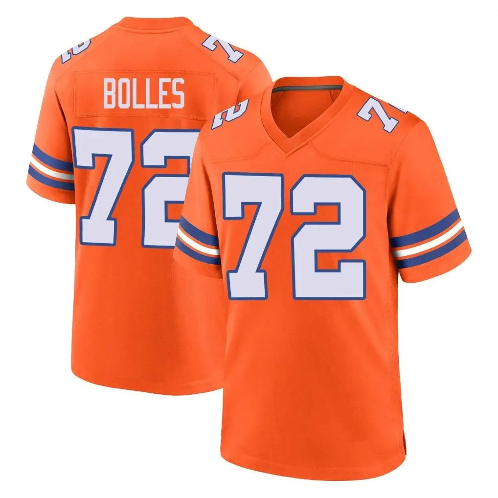 Punc D.Broncos #72 Garett Bolles Player Orange Alternate Collection Throwback Game Stitched Jerseys