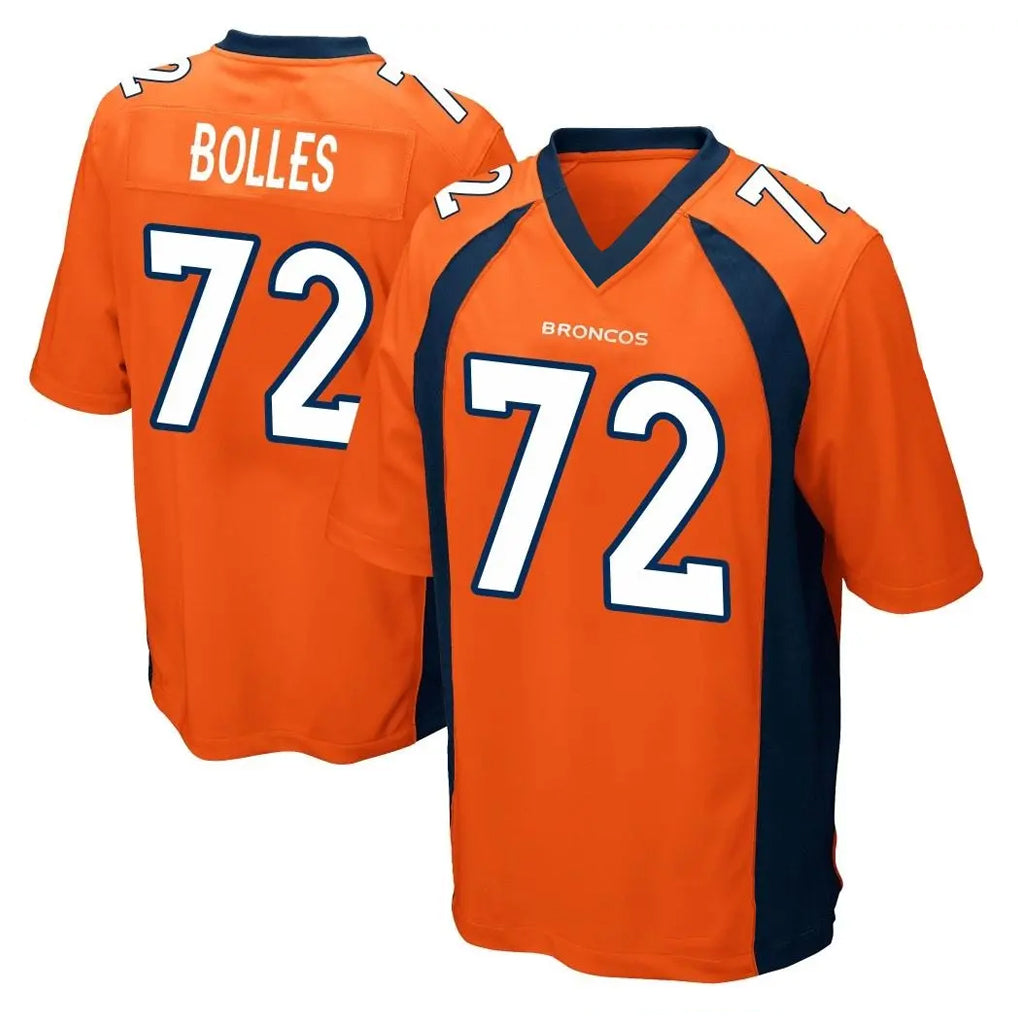 Punc D.Broncos #72 Garett Bolles Player Orange Color Home Game Stitched Jerseys
