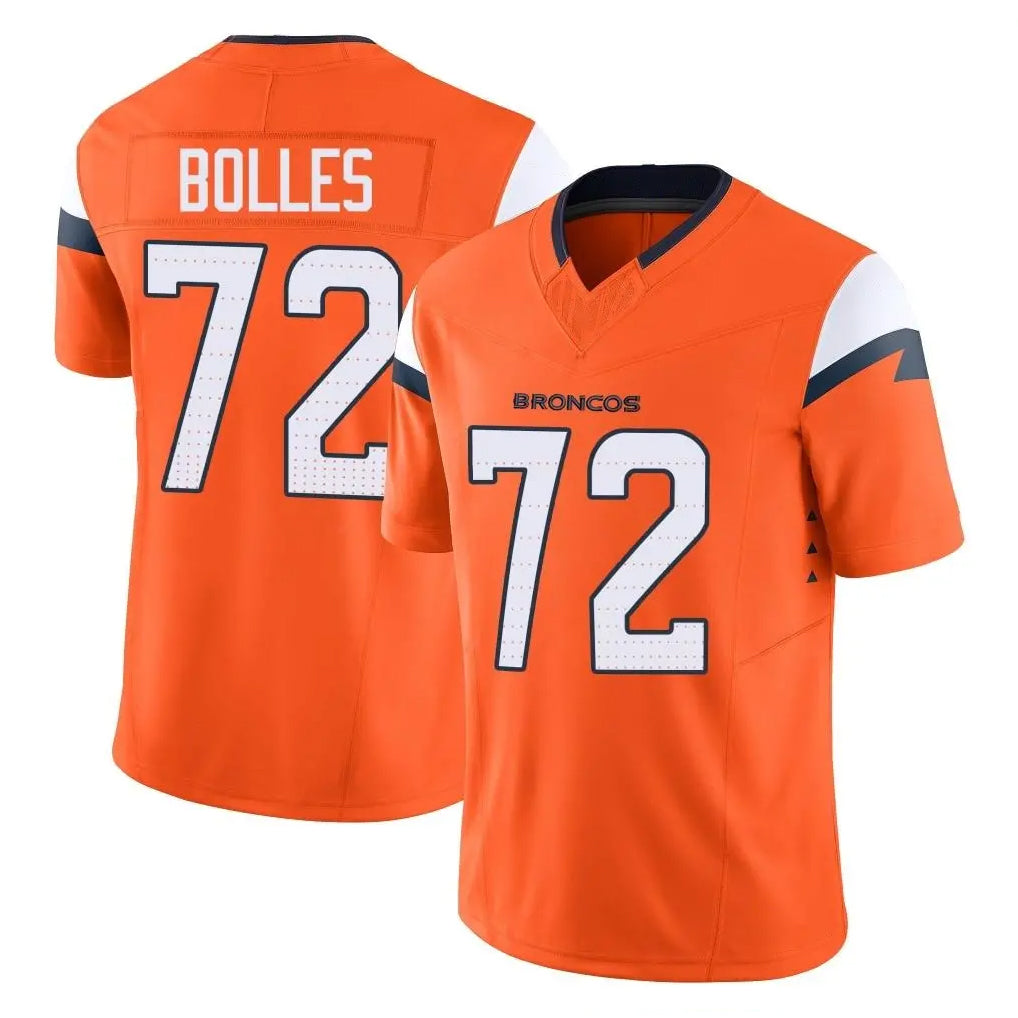 Punc D.Broncos #72 Garett Bolles Player Orange Vapor F.U.S.E. Limited Home Game Stitched Jerseys