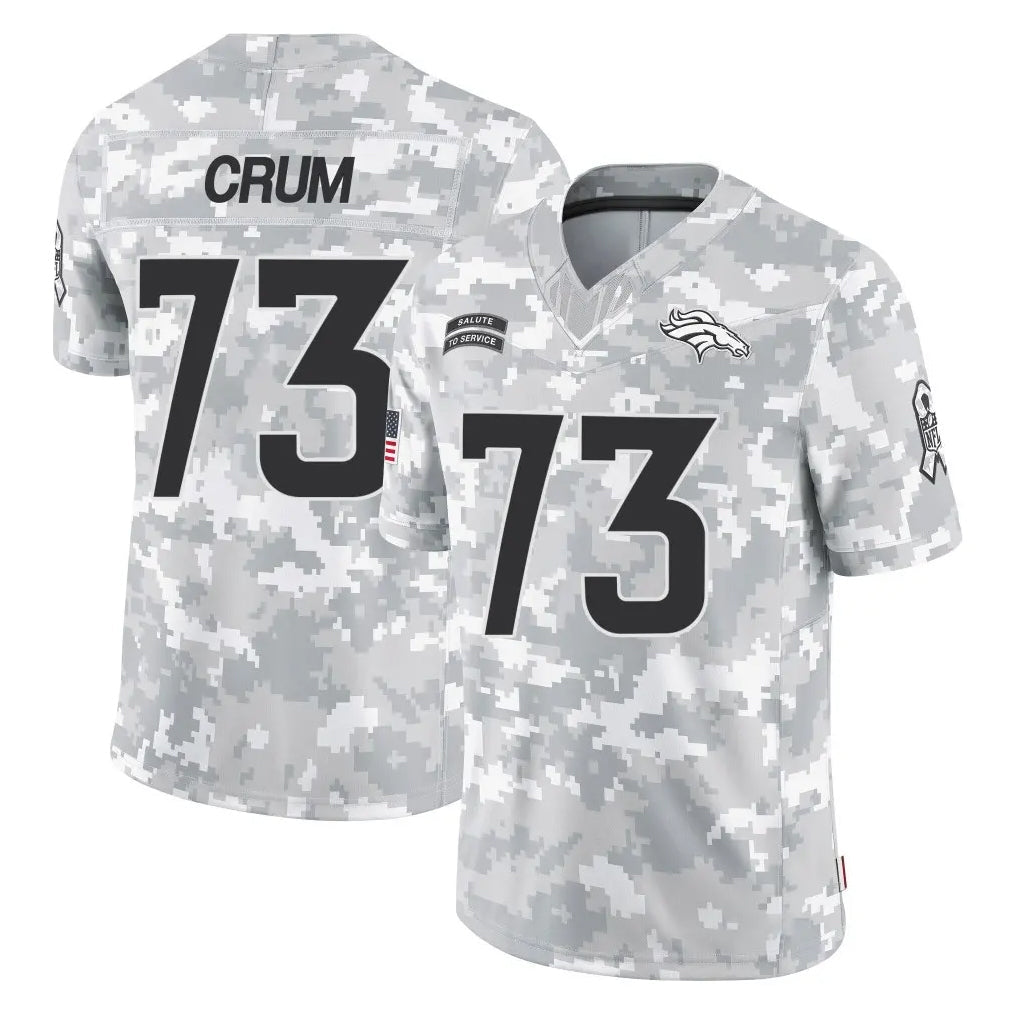 Punc D.Broncos #73 Frank Crum Player Arctic Camo Salute To Service Limited Stitched Jerseys