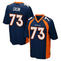 Punc D.Broncos #73 Frank Crum Player Navy Game Stitched Jerseys