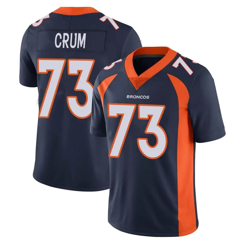 Punc D.Broncos #73 Frank Crum Player Navy Vapor Untouchable Limited Game Stitched Jerseys