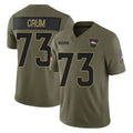Punc D.Broncos #73 Frank Crum Player Olive 2025 Salute To Service Limited Home Game Stitched Jerseys