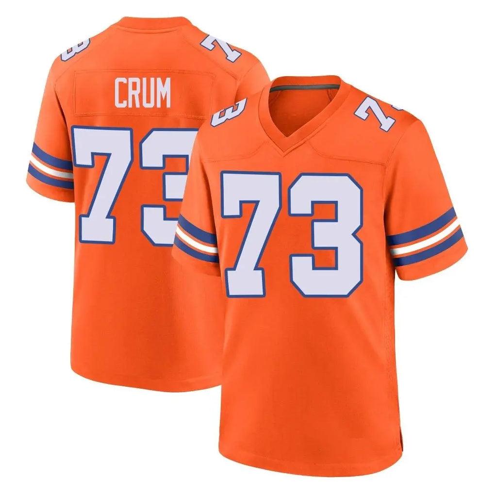 Punc D.Broncos #73 Frank Crum Player Orange Alternate Collection Throwback Game Stitched Jerseys
