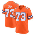 Punc D.Broncos #73 Frank Crum Player Orange Alternate Collection Throwback Game Stitched Jerseys