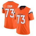 Punc D.Broncos #73 Frank Crum Player Orange Vapor F.U.S.E. Limited Home Game Stitched Jerseys