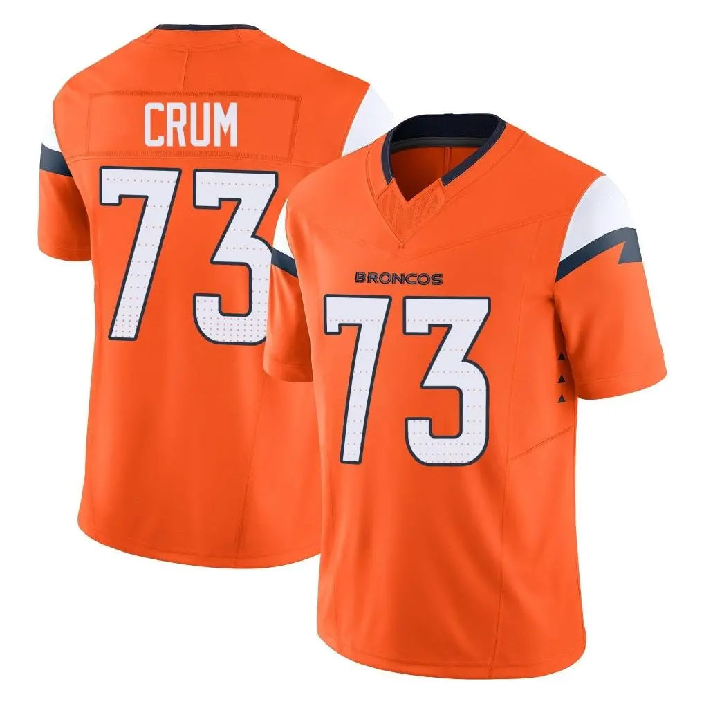 Punc D.Broncos #73 Frank Crum Player Orange Vapor F.U.S.E. Limited Home Game Stitched Jerseys