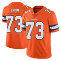 Punc D.Broncos #73 Frank Crum Player Orange Vapor Untouchable Limited Home Game Stitched Jerseys