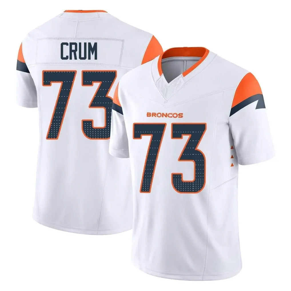 Punc D.Broncos #73 Frank Crum Player White Limited Vapor F.U.S.E. Home Game Stitched Jerseys