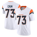 Punc D.Broncos #73 Frank Crum Player White Limited Vapor F.U.S.E. Home Game Stitched Jerseys