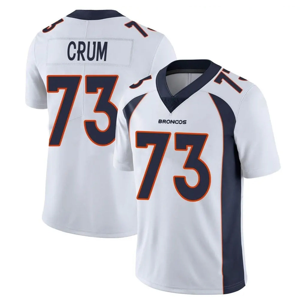 Punc D.Broncos #73 Frank Crum Player White Vapor Untouchable Limited Home Game Stitched Jerseys