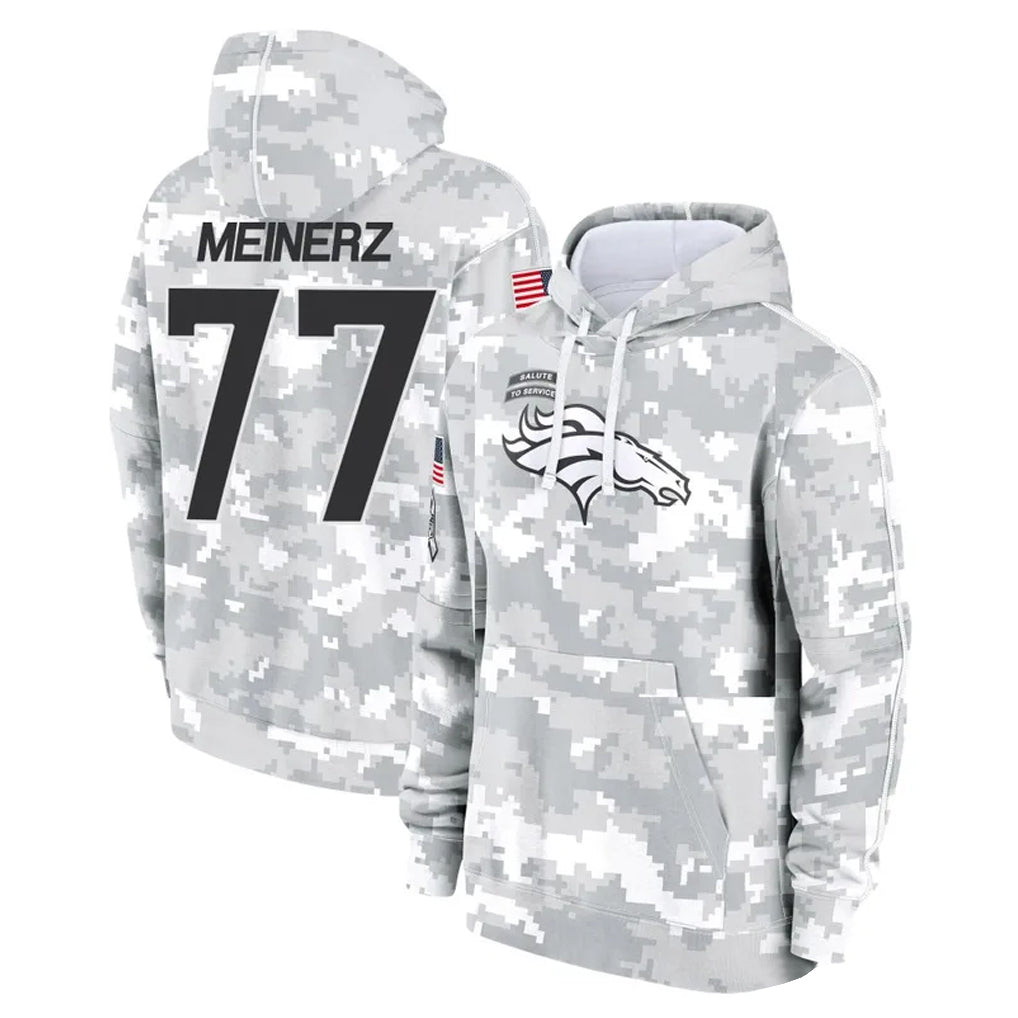 Punc D.Broncos #77 Quinn Meinerz Player Arctic Camo Salute to Service Hoodies Limited Game Stitched Jerseys