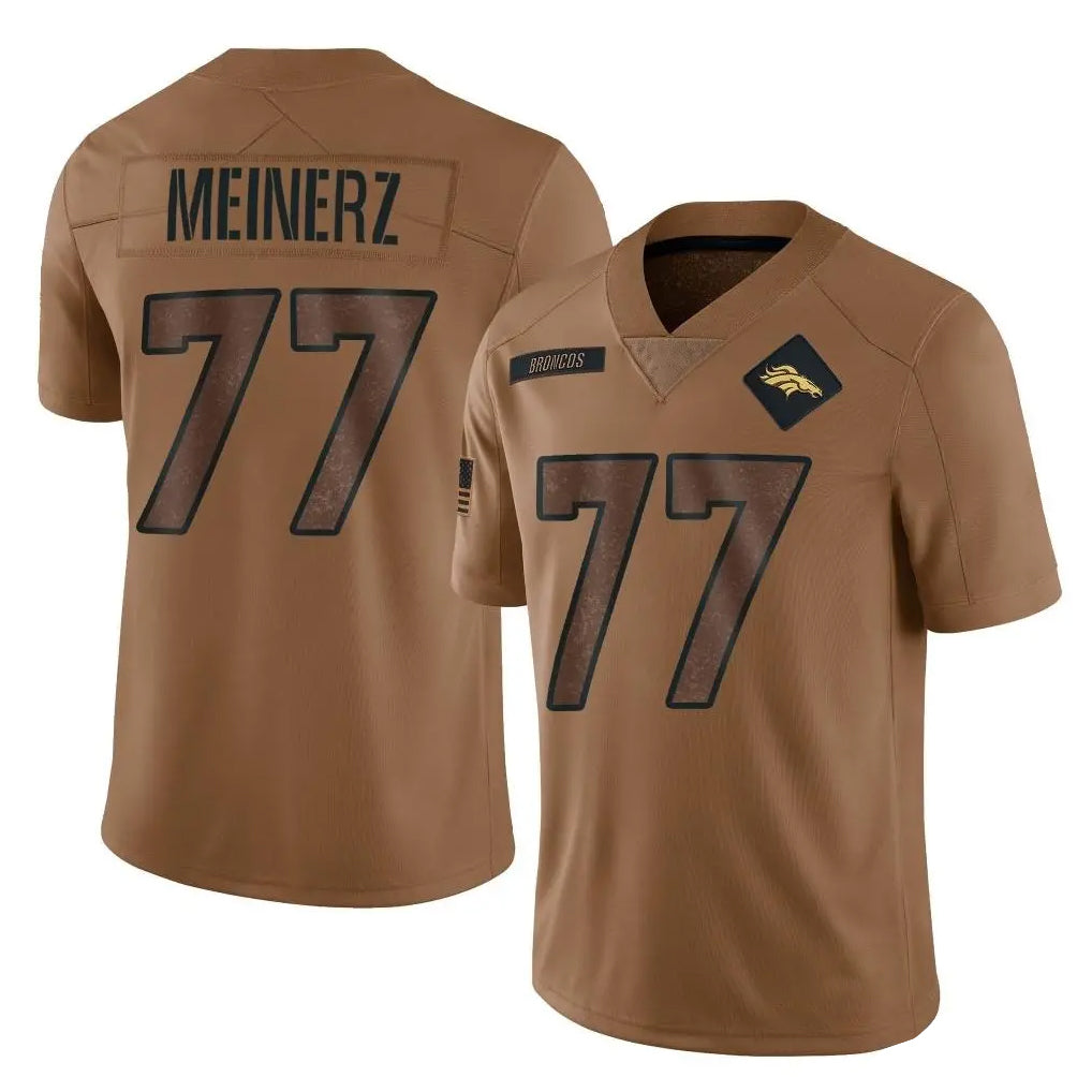 Punc D.Broncos #77 Quinn Meinerz Player Brown Salute To Service Limited Stitched Jerseys