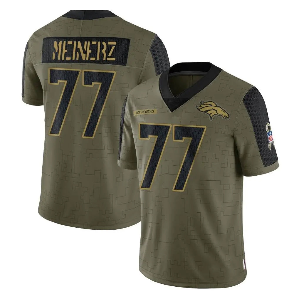 Punc D.Broncos #77 Quinn Meinerz Player Olive Salute To Service Limited Game Stitched Jerseys