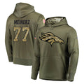Punc D.Broncos #77 Quinn Meinerz Player Olive Salute to Service Pullover Hoodies Home Game Stitched Jerseys