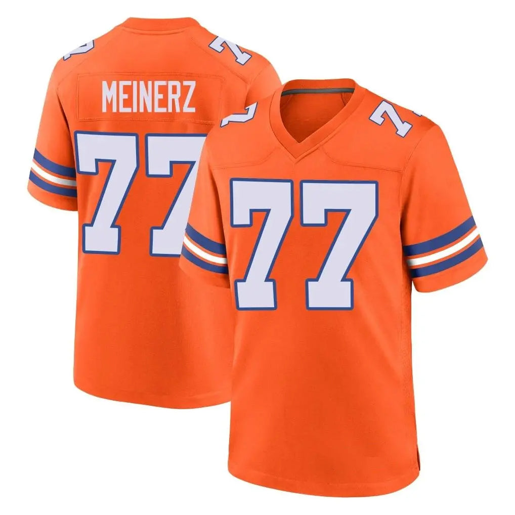 Punc D.Broncos #77 Quinn Meinerz Player Orange Alternate Collection Throwback Game Stitched Jerseys