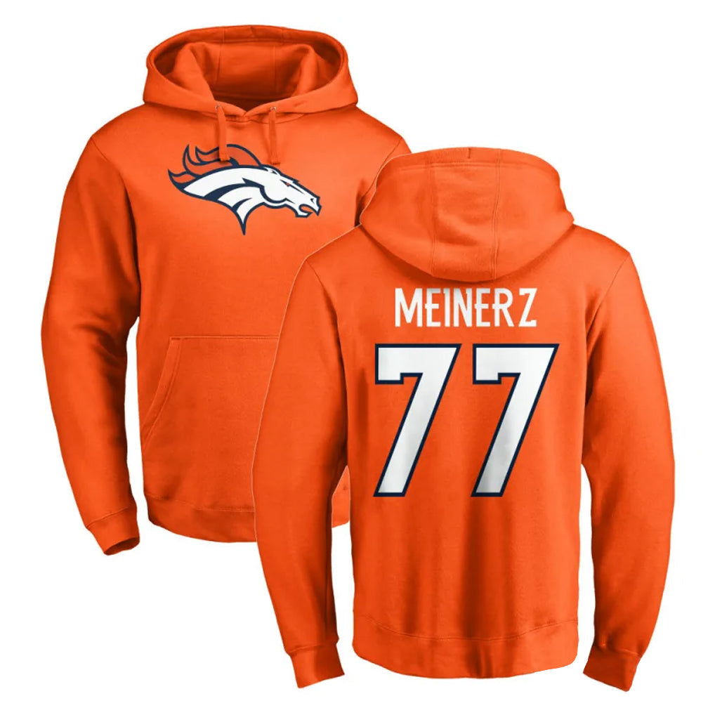 Punc D.Broncos #77 Quinn Meinerz Player Orange Pullover Hoodie Limited Stitched Jerseys
